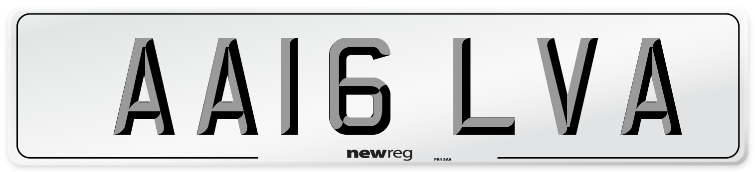 AA16 LVA Number Plate from New Reg
